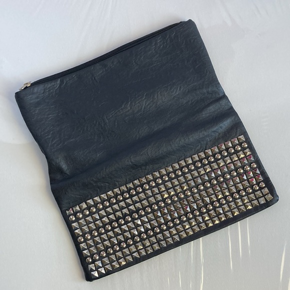 Fashion Studded Fold Over Zipper Clutch - Picture 4 of 10
